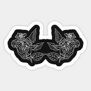 Symetrical whithe flowers Sticker